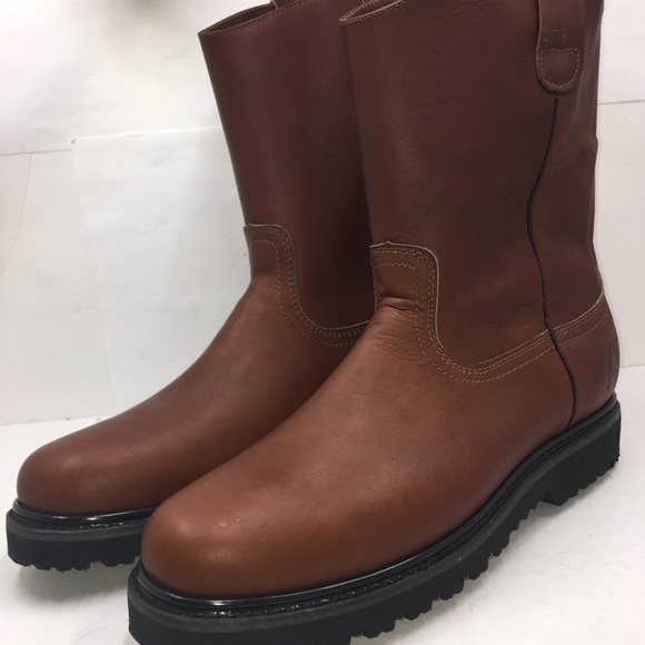 Men’s work Boots Pull On 100% Leather Brown main image 5